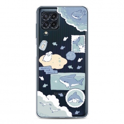Силиконовый чехол Крольчонок и акула на Samsung Galaxy M22