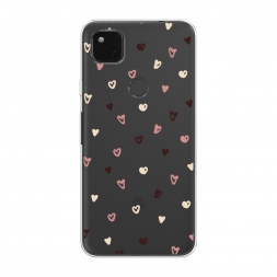 Силиконовый чехол Сердечки паттерн рисунок на Google Pixel 4A