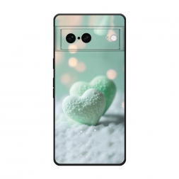 Матовый силиконовый чехол Сахарные сердечки на Google Pixel 7