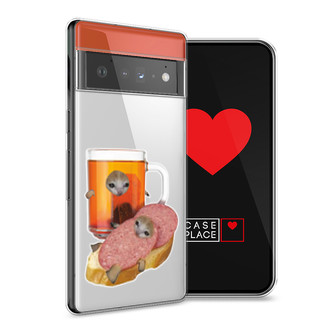 Силиконовый чехол Котёнок бутерброд на Google Pixel 6 Pro