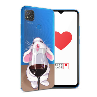Силиконовый чехол Кролик облизывает бокал на Xiaomi Redmi 9C