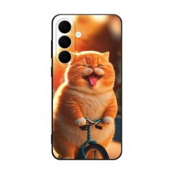 Матовый силиконовый чехол Кот на велике на Samsung Galaxy S26 FE 5G