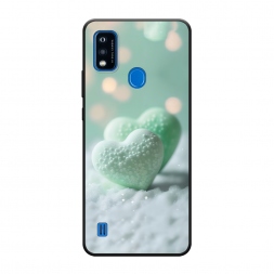 Матовый силиконовый чехол Сахарные сердечки на ZTE Blade A51