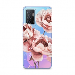 Силиконовый чехол Акварельные бутоны на Vivo Y75 4G