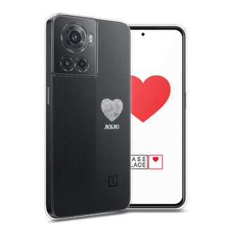 Силиконовый чехол Отпечаток сердца белый на OnePlus Ace