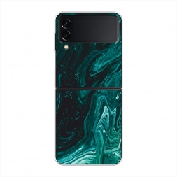 Силиконовый чехол Мрамор изумруд на Samsung Galaxy Z Flip 3