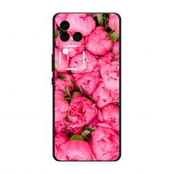 Матовый силиконовый чехол Прекрасные пионы на Vivo V30 Pro