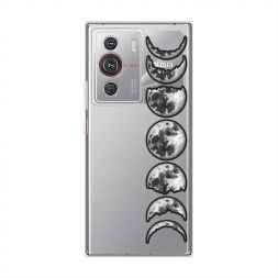 Силиконовый чехол Фазы луны на ZTE Nubia Z40 Pro