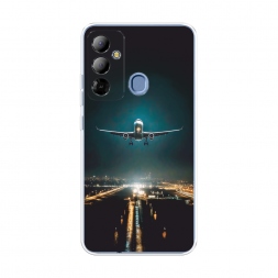 Силиконовый чехол Самолет в ночном небе на Tecno Pop 6 Go