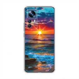Силиконовый чехол Море на фоне заката на Xiaomi 12T Pro