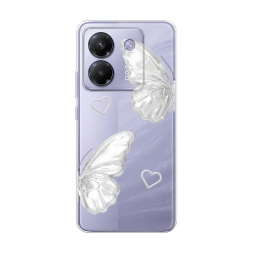 Силиконовый чехол white butterflies 2 на Xiaomi Poco M7 Pro