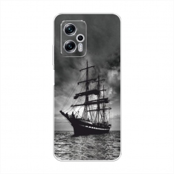 Силиконовый чехол Корабль в пасмурном море на Xiaomi Redmi Note 11T Pro Plus