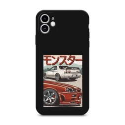 Матовый силиконовый чехол Monster car на iPhone 11
