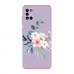 Силиконовый чехол Нежный букет на фиолетовом на Samsung Galaxy A31