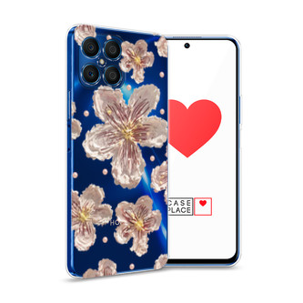 Силиконовый чехол Розовые цветы красками на Honor X8