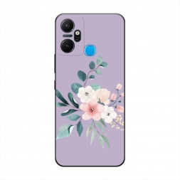 Матовый силиконовый чехол Нежный букет на фиолетовом на Infinix Smart 6 Plus