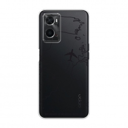 Силиконовый чехол В дороге чёрный на Oppo A36
