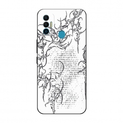 Матовый силиконовый чехол Чёрно-белый рисунок готический на Tecno Spark 7