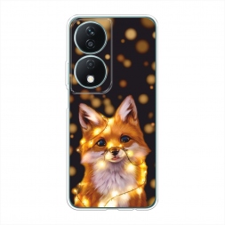 Силиконовый чехол Лиса с гирляндой на Honor X7b