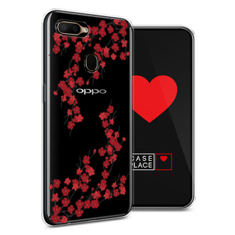 Силиконовый чехол Красная сакура на Oppo A5s