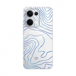 Силиконовый чехол Blue lines на Oppo Reno 13