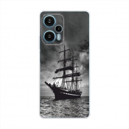 Силиконовый чехол Корабль в пасмурном море на Xiaomi Redmi Note 12 Turbo