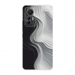Силиконовый чехол Чёрно-белые волны на Xiaomi 12 Lite