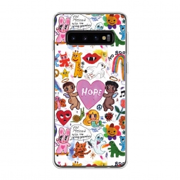 Силиконовый чехол Милые рисунки на Samsung Galaxy S10