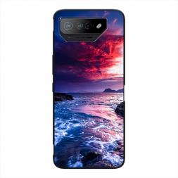Матовый силиконовый чехол Волны 1 на Asus ROG Phone 7