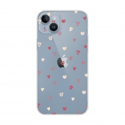 Силиконовый чехол Рисунок из сердечек на iPhone 14 Plus