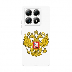 Soft touch белый Государственный герб на Xiaomi 14T Pro