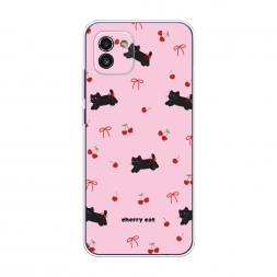 Силиконовый чехол cherry cat на Samsung Galaxy A03