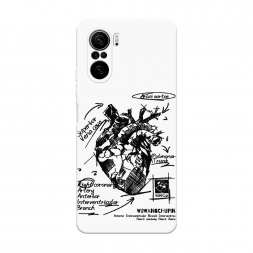 Soft touch белый Анатомическое сердце 2 на Xiaomi Poco F3
