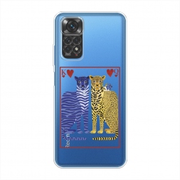 Силиконовый чехол Леопард и тигр 2 на Xiaomi Redmi Note 11 4G Global