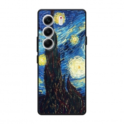 Матовый силиконовый чехол Ван Гог Звездная ночь на Tecno Camon 40 Pro