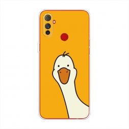 Силиконовый чехол Утка на желтом фоне на Realme C3
