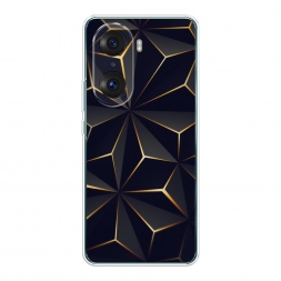Силиконовый чехол Черные полигоны на Honor 60 Pro