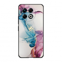 Матовый силиконовый чехол Розовые разводы рисунок на Tecno Spark 30 Pro