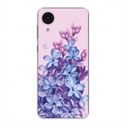 Силиконовый чехол Мечтательная сирень на розовом на Samsung Galaxy A03 Core