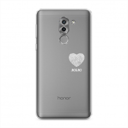 Силиконовый чехол Отпечаток сердца белый на Honor 6X