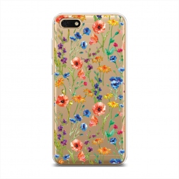Силиконовый чехол Маки и васильки фон на Huawei Y5 Lite (2018)