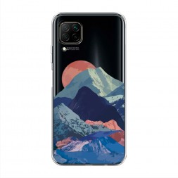 Силиконовый чехол Закат в снежных горах на Huawei Nova 7i