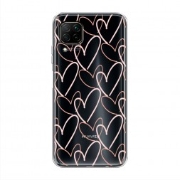 Силиконовый чехол Узор из сердечек на Huawei Nova 7i