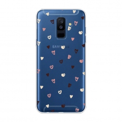 Силиконовый чехол Сердечки паттерн рисунок на Samsung Galaxy A6 Plus