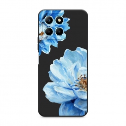 Матовый силиконовый чехол Голубые клематисы на Honor X6s