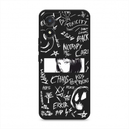 Матовый силиконовый чехол Manga graffiti white на Honor X5