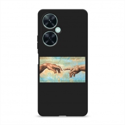 Матовый силиконовый чехол Сотворение Адама на Huawei Nova 11i