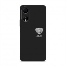 Матовый силиконовый чехол Отпечаток сердца белый на Honor X5 Plus
