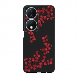 Матовый силиконовый чехол Красная сакура на Honor X7b