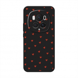 Матовый силиконовый чехол Red hearts на Honor Magic 6 Pro